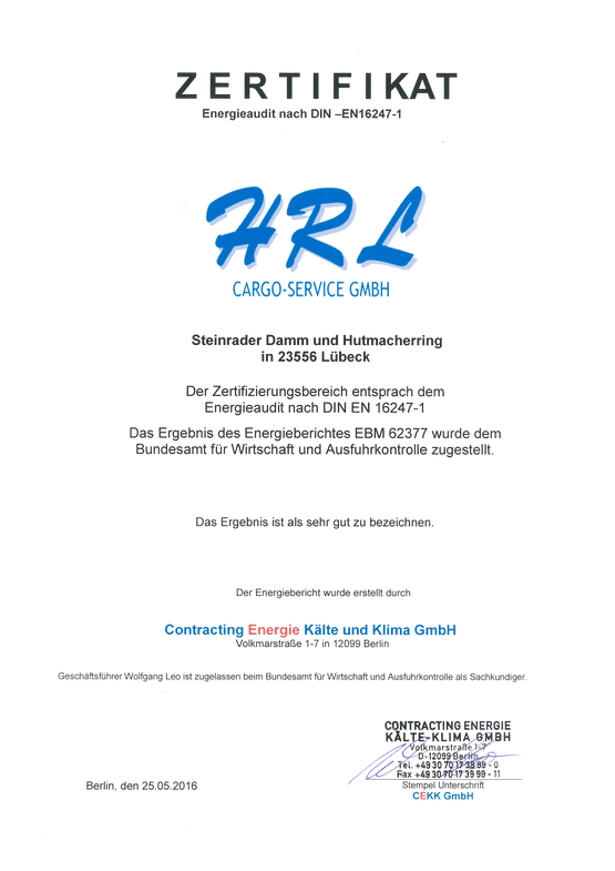 HRL Cargo-Service GmbH, Gesellschaft, Tiefkühllagerung, Qualität, Technik, Erfolg, Mitarbeiter, Leistung, kompetent, Kühllagerung, Schwerpunkt, Tradition, Lebensmittelzulieferindustrie, Ware, Lebensmitte, Lübeck, Logistik, Steinrader Damm 21, auditpartner