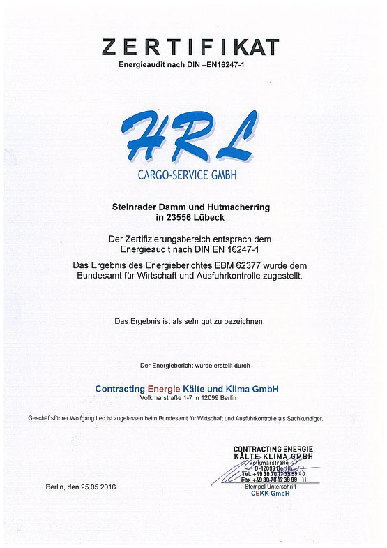 HRL Cargo-Service GmbH, Gesellschaft, Tiefkühllagerung, Qualität, Technik, Erfolg, Mitarbeiter, Leistung, kompetent, Kühllagerung, Schwerpunkt, Tradition, Lebensmittelzulieferindustrie, Ware, Lebensmitte, Lübeck, Logistik, Steinrader Damm 21, auditpartner